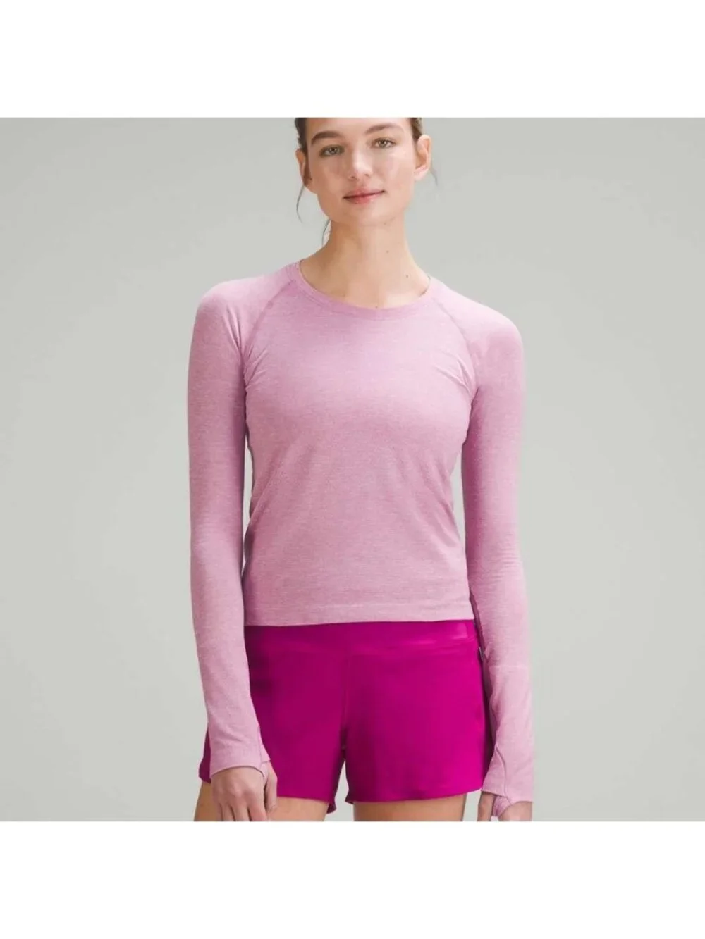 Lululemon Swiftly Tech Long-Sleeve Shirt 2.0 *Race Length Pink Peony/Velvet Dust